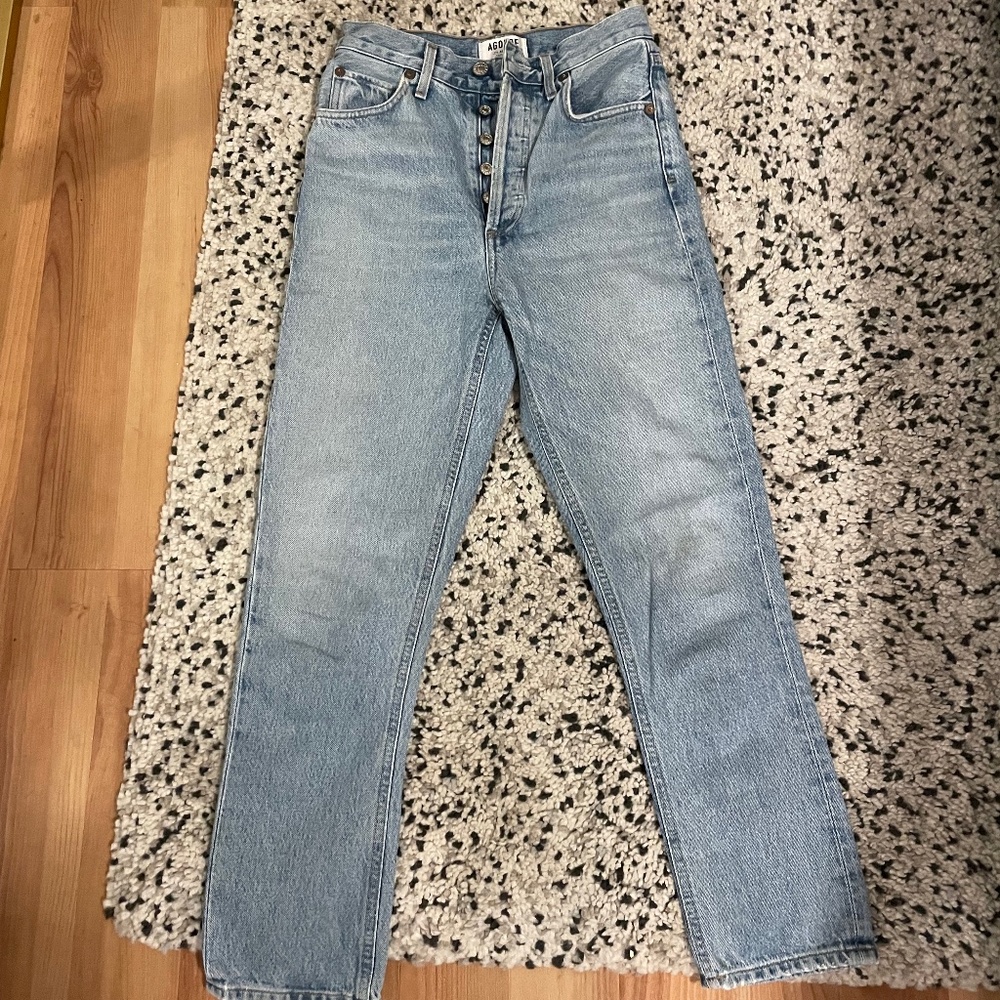 Agolde Riley High Rise Straight Crop Jeans Size 23 Renewal Color
